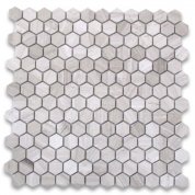 White Wooden 1 inch Hexagon Mosaic